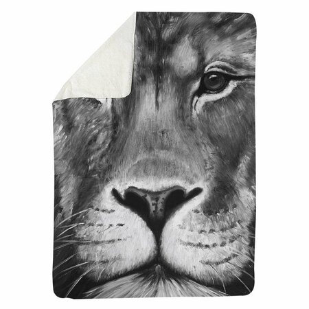 BEGIN HOME DECOR 60 x 80 in. Lion Portrait-Sherpa Fleece Blanket 5545-6080-AN305